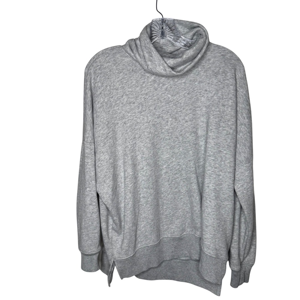 Aerie‎ Grey Heathered Cozy Turtleneck Oversized Sweatshirt Pullover XS